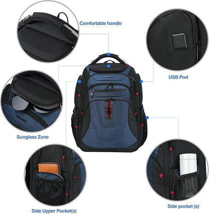 KROSER Friendly Travel Laptop Backpack 17.3 inch XXXL Gaming Backpack - Image 4