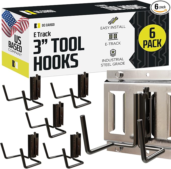 DC Cargo Mall Dual Arm Tool Hook Hanger E Track Accessories 3" Deep by DCCargo