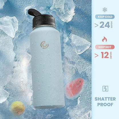COKTIK 40oz Sports Water Bottle, Stainless Steel Water Bottle - Image 4