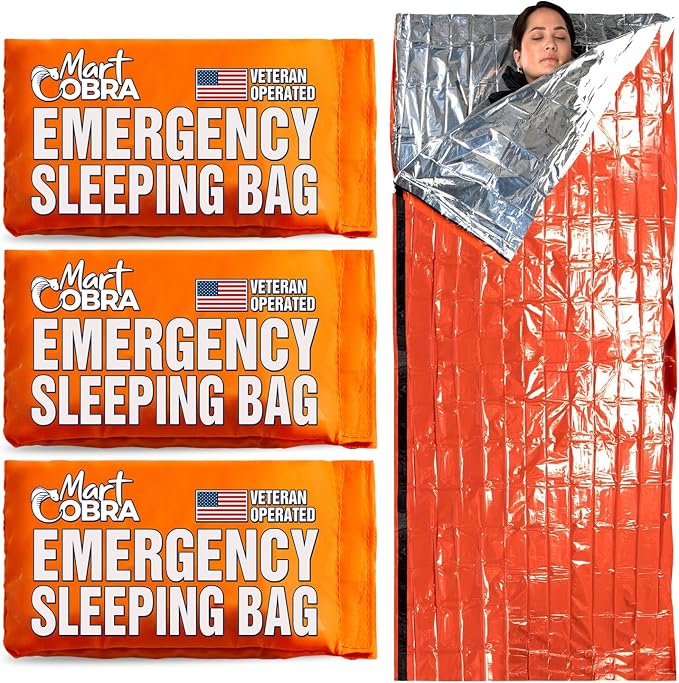 Emergency Sleeping Bag for Survival Gear and Supplies Life Bivy Sack Waterproof by MartCobra