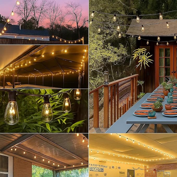 ST38 Edison Replacement Light Bulbs, 7W Clear Glass String Lights - Image 8