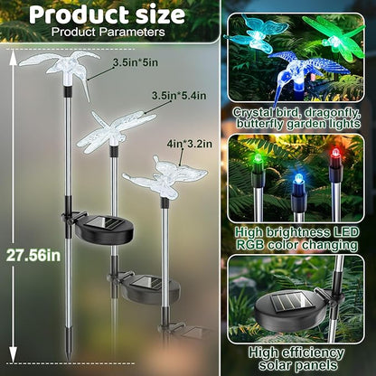Anordsem Solar Garden Lights Outdoor: 6 Waterproof PVC Insect Stake Light Heads - Image 3
