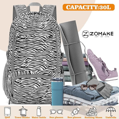 ZOMAKE Lightweight Packable Backpack 30L, Foldable Hiking Backpacks Water - Image 2