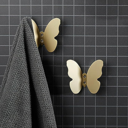 Z metnal Wall Hooks Decorative, Small Modern Gold Brass Hook, Butterfly Bath by Zmetnal