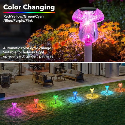 Solar Lights Outdoor, 16 Pack Mushroom Lights Outside Waterproof, Solar Powered - Image 2