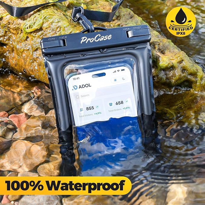 ProCase 2 Pack Floating Waterproof Phone Pouch IPX8, Universal Dry Bag Fits - Image 3