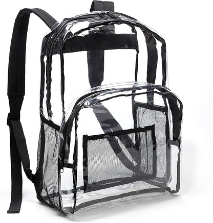 Amazon Basics Transparent Clear School Backpack, Water-Resistant PVC Plastic by AmazonBasics