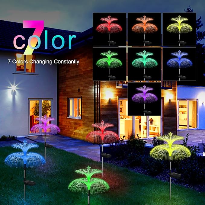 Weepong Solar Garden Lights 3 Pack New Upgraded Solar Lights Outdoor Waterproof - Image 2