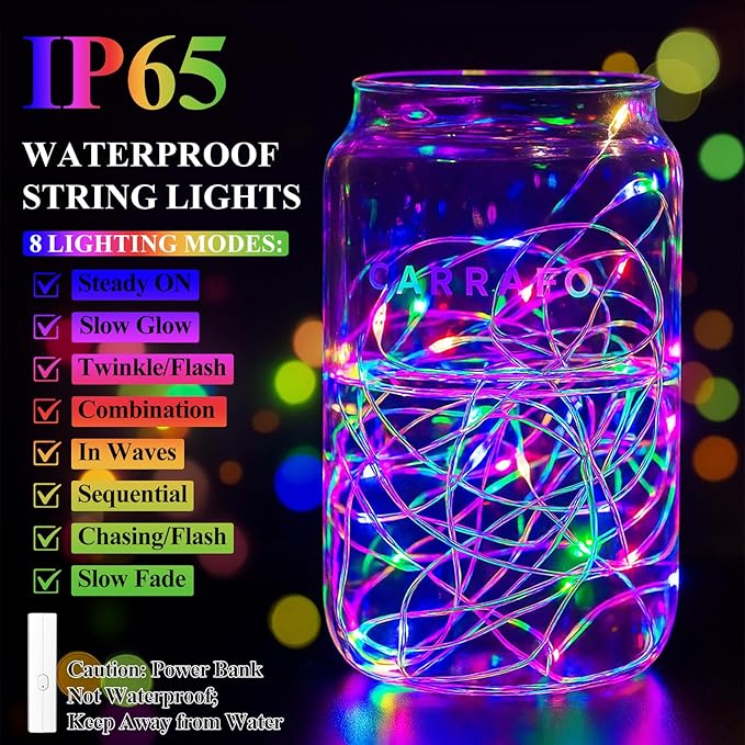 Lakumu 32FT Fairy Lights Battery Operated String Lights, Rechargeable Twinkle - Image 5