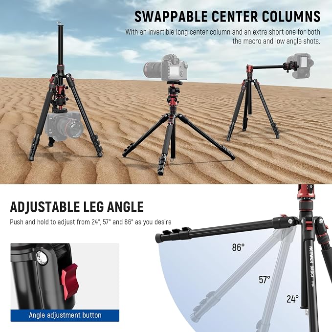 NEEWER Basics 70.9" Camera Tripod Monopod - Image 3