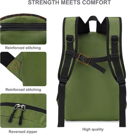 Lightweight Hiking Backpack 18L Packable Foldable Small Daypack Collapsible - Image 9