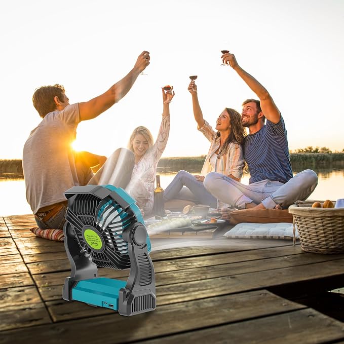 Battery Powered Fan，270° Rotating Battery Operated Camping Fan Rechargeable - Image 7