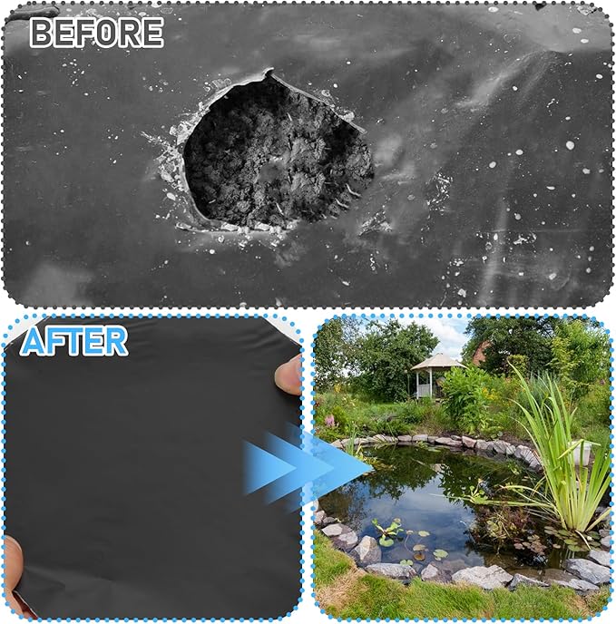 5 Pcs 12 x 12 Inches Large Pond Liner Repair Patch Self-Adhesive EPDM Liner - Image 3