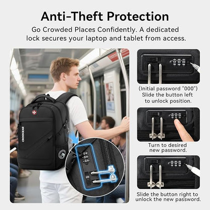 CROSSGEAR Travel Laptop Backpack Anti Theft Fits 17.3 Inch Laptop - Image 2