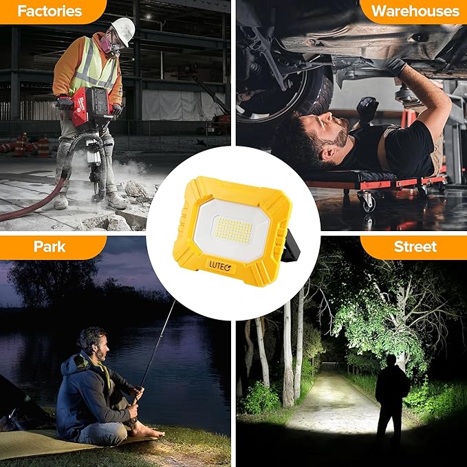 LUTEC 2 Pack 3500LM LED Work Light, Rechargeable Magnetic Work Lights - Image 7