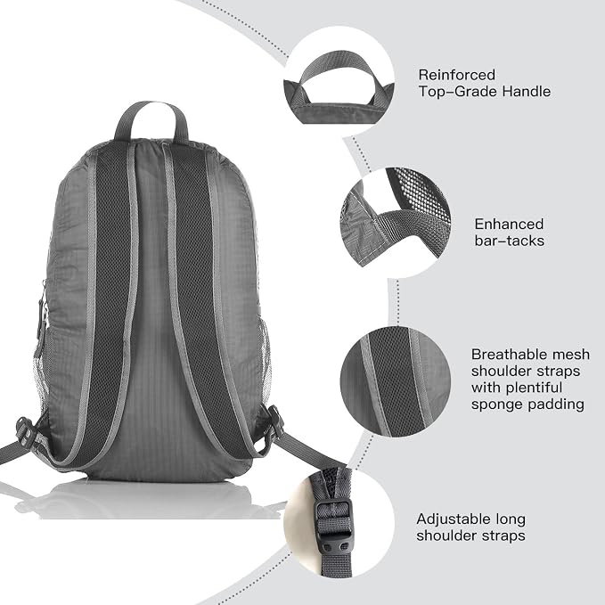 Outlander Packable Handy Lightweight Travel Hiking Backpack Daypack - Image 4