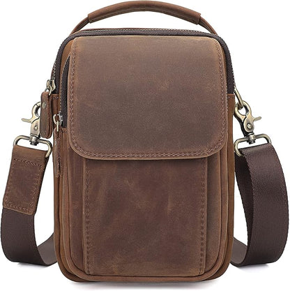 Augus Leather Small Messenger Bag by Augus
