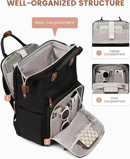 LOVEVOOK Laptop Backpack for Women, 17.3'' Waterproof Nurse Bag Teacher Work - Image 2