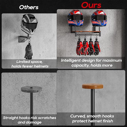 Motorcycle Helmet Holder Wall Mount, Helmet Rack - Image 3