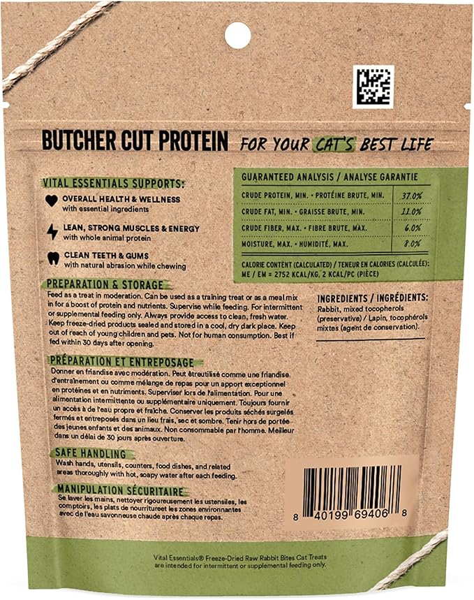 Vital Essentials Freeze Dried Cat Treats | Rabbit Bites, Single Protein | - Image 2