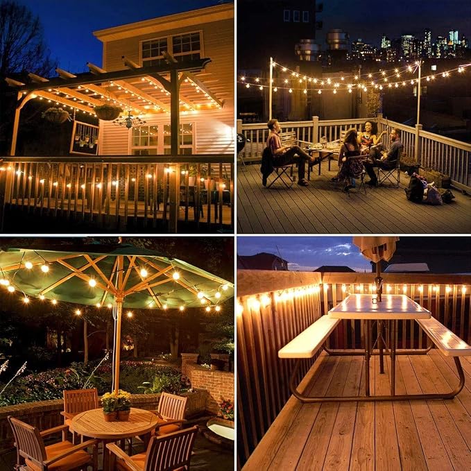100FT Outdoor Patio Black String Lights - Image 9