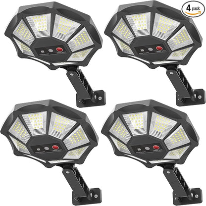OKPRO Solar Lights Outdoor, 168LED 6500K Flood Light Dusk to Dawn, 8 Sides by OKPRO