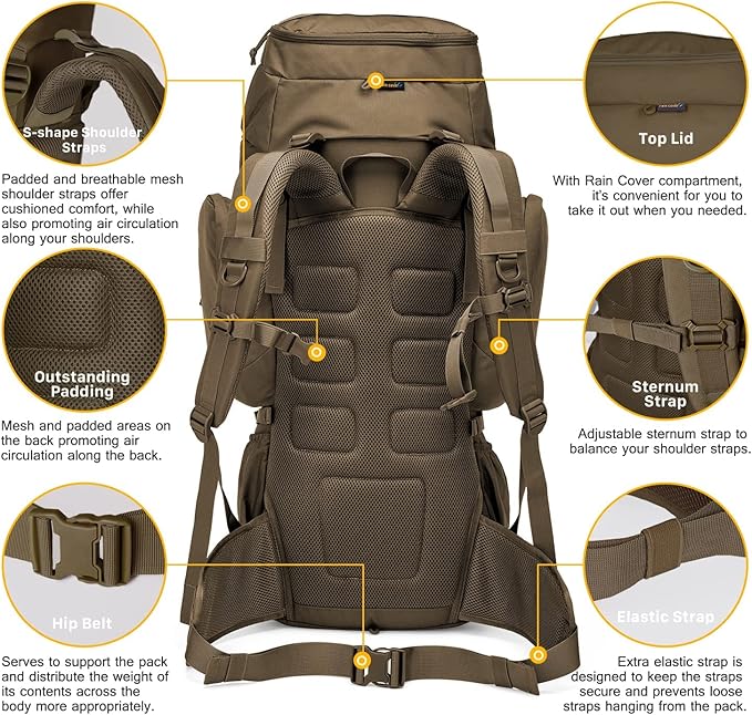 Mardingtop 60L Military Internal Frame Backpack - Image 5