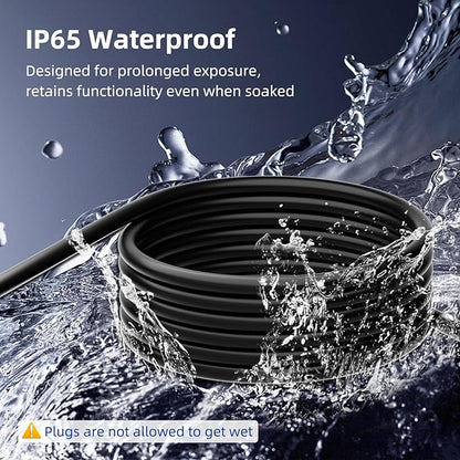 100 FT 3 Outlet Outdoor Extension Cord Waterproof, 16/3 SJTW Black Extension - Image 5