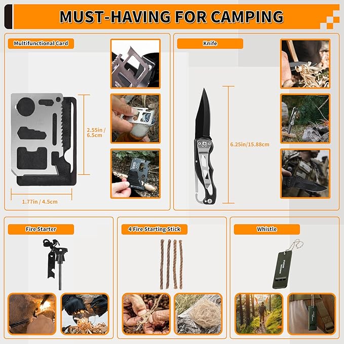 Survival Kit, Gifts for Men Women Teen Boys, Emergency Kit - Image 5