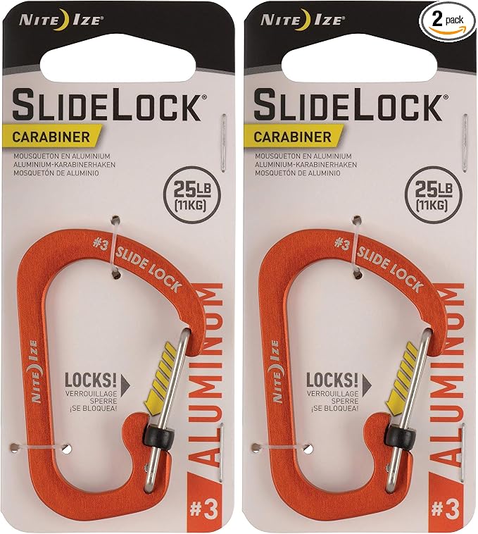 Nite Ize SlideLock Carabiner Aluminum, Size #3 by Nite+Ize