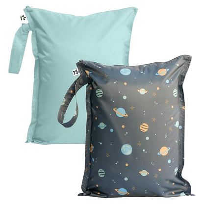 Tiny Twinkle Mess Proof Wet Bags | 2-Pack Reusable Waterproof Wet Bags by TinyTwinkle