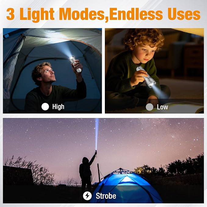 EverBrite Mini Flashlight, Zoomable LED Flash Light, 3 Modes, 3AAA Batteries - Image 4