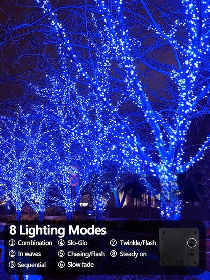 2 Pack 200 LED Solar String Lights Outdoor, Solar Christmas Lights - Image 7