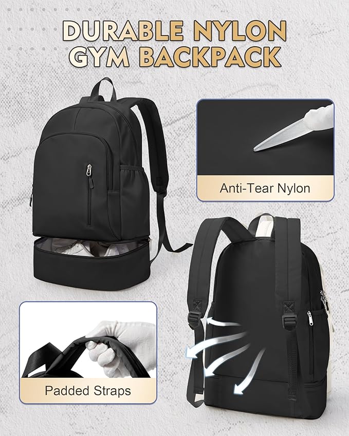 Gym Backpack for Women Men, Cheer bag, Lightweight Gym Bag - Image 3