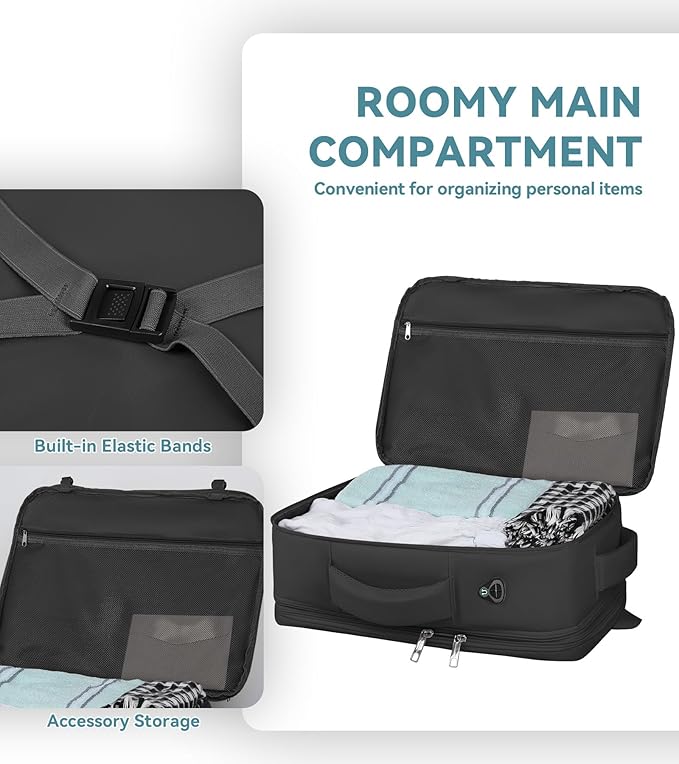 60L Extra Large Travel Laptop Backpack, 3XL Expandable Carry On Backpack - Image 5