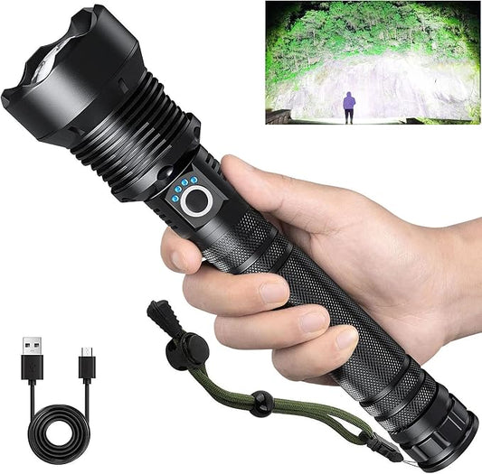 Rechargeable Flashlights 99, 000 Lumens, Super Bright LED Flashlight High Lumens by Brightyourwayhome