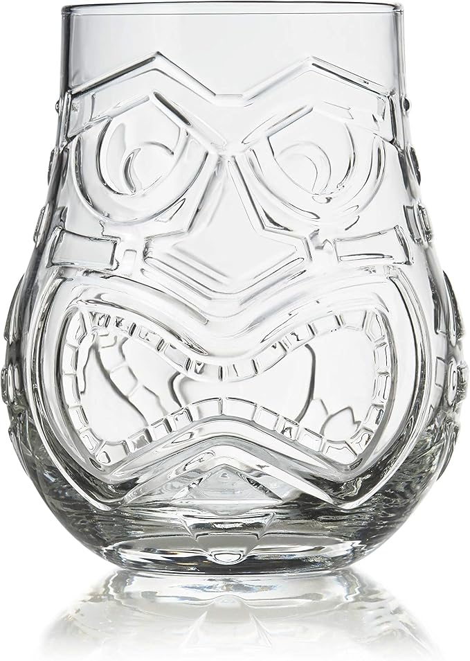 Libbey Tiki Split Glass Tumbler Set, Vintage-Style Quirky Drinking Glasses Set - Image 7