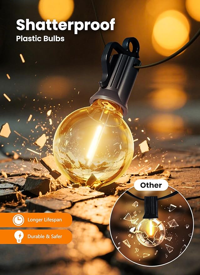 Outdoor String Patio Lights, 200FT 100 LED Patio Lights Waterproof, Connectable - Image 4