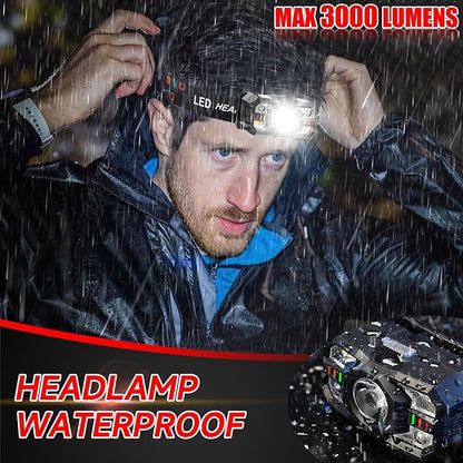 Headlamp Rechargeable 90Pack, 3000 Lumen Ultra-Light Bright Headlamp Flashlight - Image 5