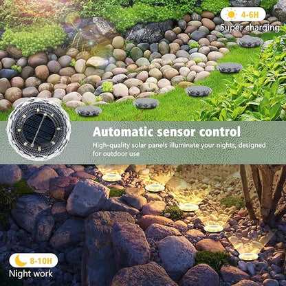 echosari Solar Ground Lights 12 Pack, Upgraded Solar Garden Lights Auto ON/Off - Image 3
