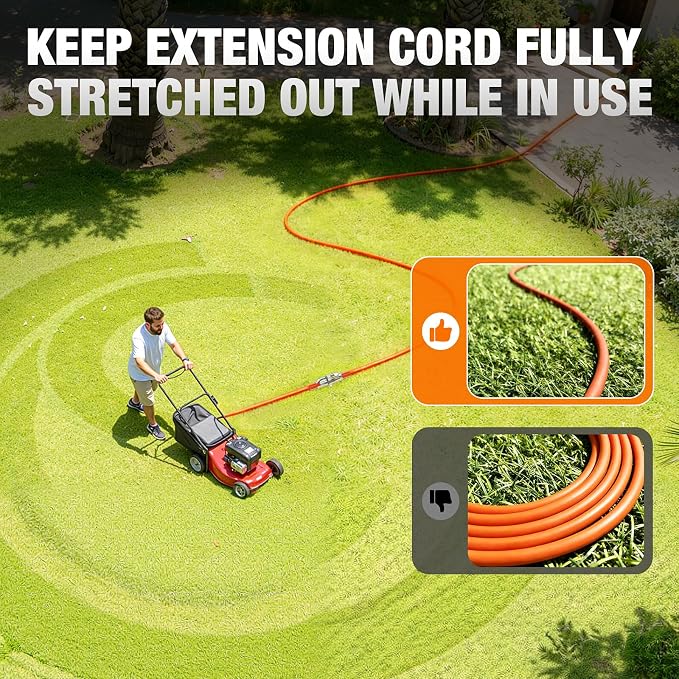 10 FT Outdoor Extension Cord Waterproof, 16/3 Gauge Heavy Duty 3 Prong Power - Image 6