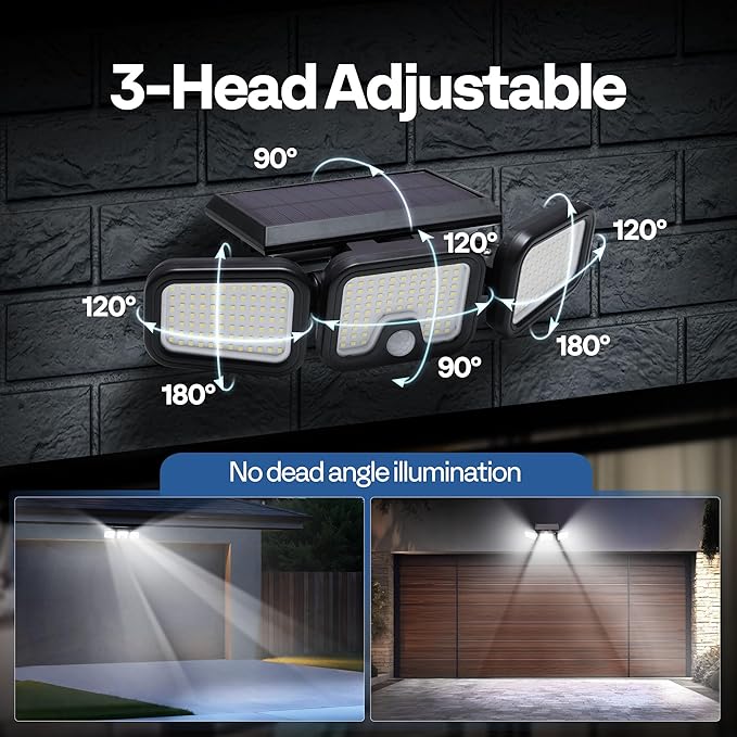 VIVOHOME Solar Flood Lights Outdoor, 256 LED 2500LM Motion Sensor Lights - Image 6