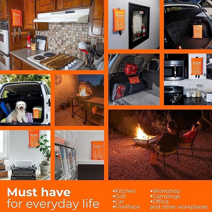 Supa Ant Fire Blanket -Certified 1500F Extra Thick, Glow in The Dark Fireproof - Image 7