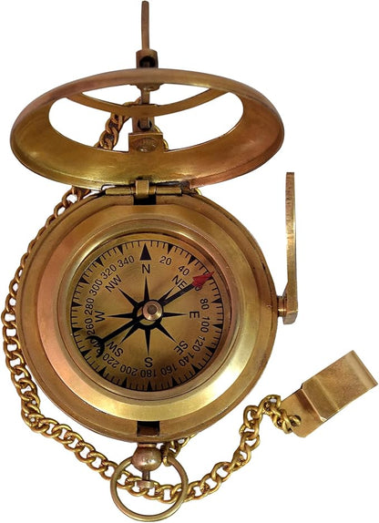 Vintage Brass Sundial Compass - Image 6