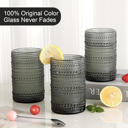 ZMOWIPDL Vintage Glassware Drinking Glasses Set of 6, 15 oz Hobnail Glass Cups - Image 3