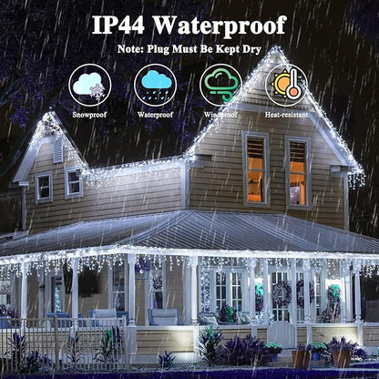 240LED 88Ft Connectable String Lights Indoor Outdoor Clear Wire | Cool White - Image 6