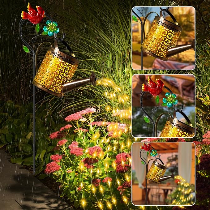 Mothers Day Gifts Solar Lights Outdoor, Watering Can - Image 2