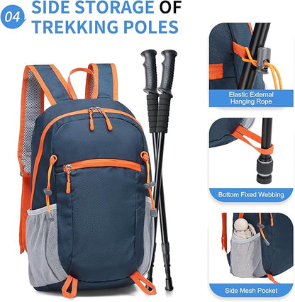 Hiking Daypack Packable, Camping Backpack Water Resistant Lightweight Polyester - Image 5