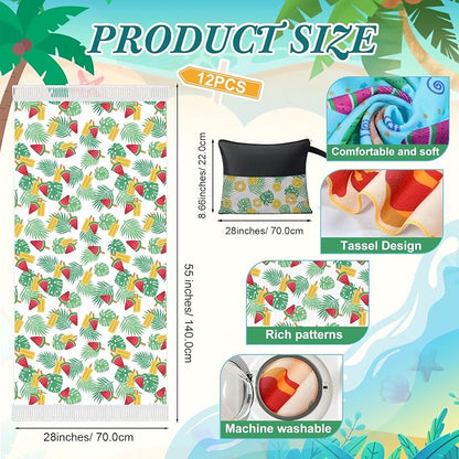 Peryiter 24 Pack Microfiber Oversize Turkish Beach Towel Set 12 Large Absorbent - Image 2