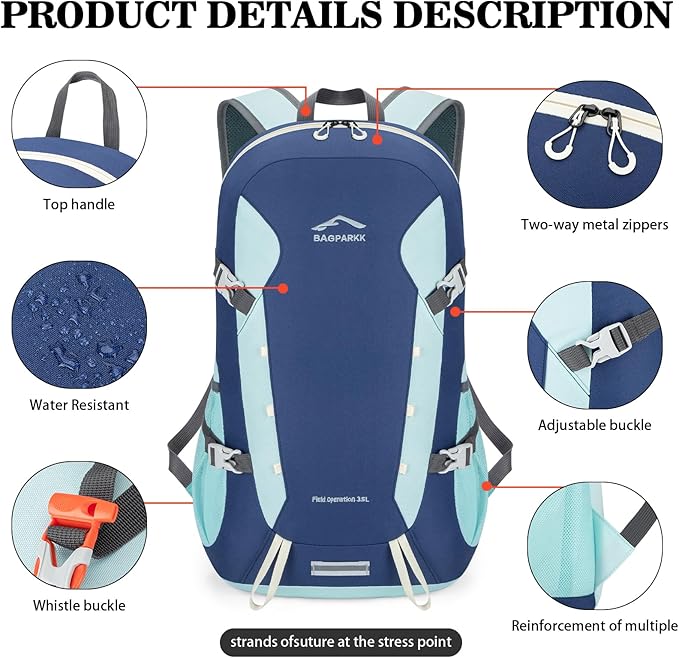 BAGPARKK Hiking Backpack, Large 35L Travel Backpacks - Image 5